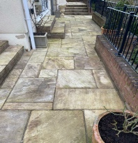 Dirty paved area ready to be jet washed