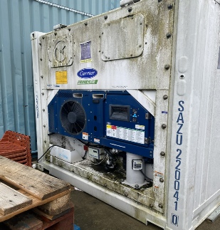 Showing dirty Container Number 3 before work to clean it