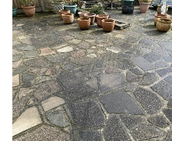 Dirty crazy-paved area number 2 ready to be jet washed