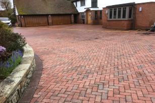 Dirty block paved area number 2 before being cleaned